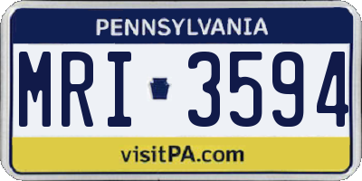 PA license plate MRI3594