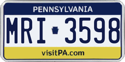 PA license plate MRI3598