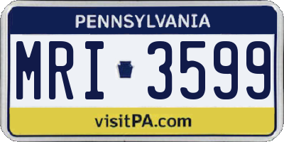 PA license plate MRI3599