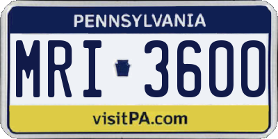PA license plate MRI3600