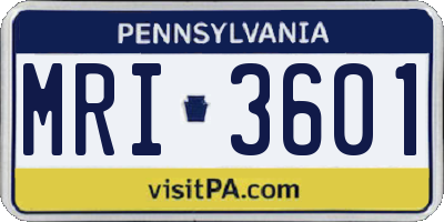 PA license plate MRI3601