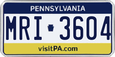 PA license plate MRI3604