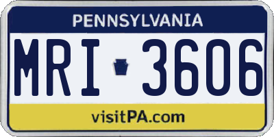 PA license plate MRI3606