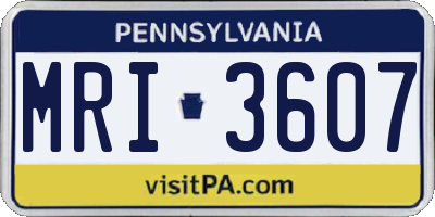PA license plate MRI3607