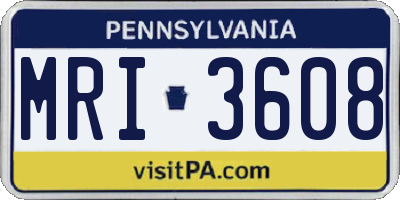 PA license plate MRI3608