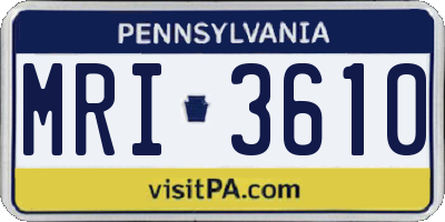 PA license plate MRI3610