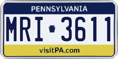 PA license plate MRI3611