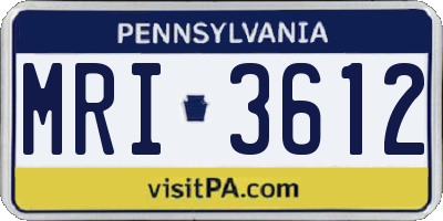 PA license plate MRI3612