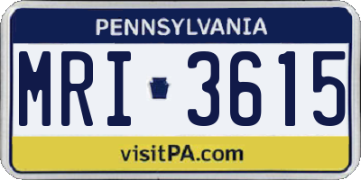 PA license plate MRI3615