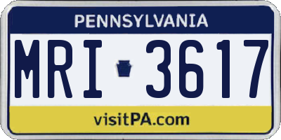 PA license plate MRI3617