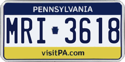PA license plate MRI3618