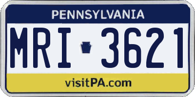 PA license plate MRI3621