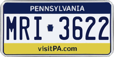 PA license plate MRI3622