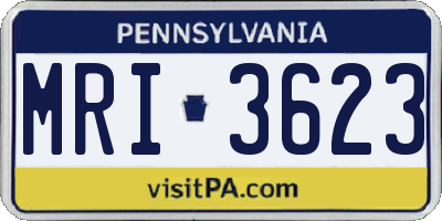 PA license plate MRI3623