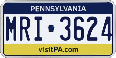 PA license plate MRI3624