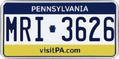 PA license plate MRI3626