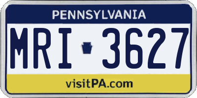 PA license plate MRI3627