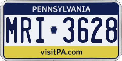 PA license plate MRI3628