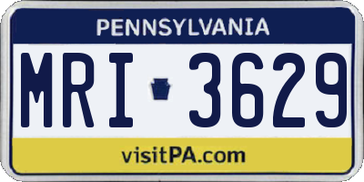 PA license plate MRI3629