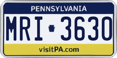 PA license plate MRI3630