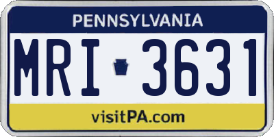 PA license plate MRI3631