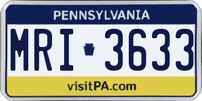 PA license plate MRI3633