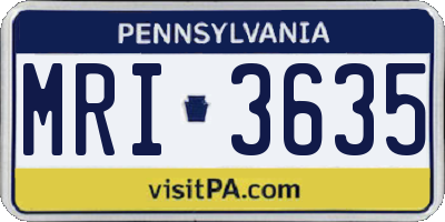 PA license plate MRI3635