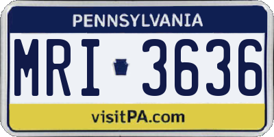 PA license plate MRI3636