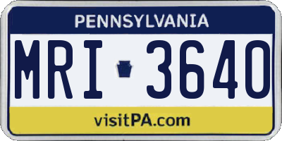 PA license plate MRI3640