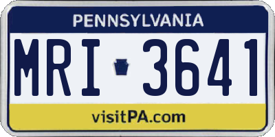PA license plate MRI3641