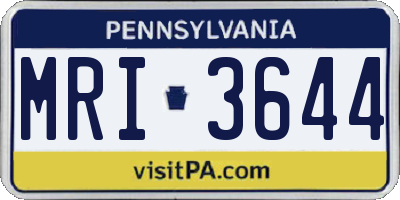 PA license plate MRI3644
