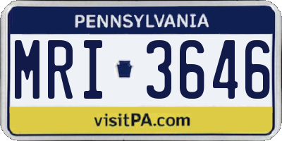 PA license plate MRI3646