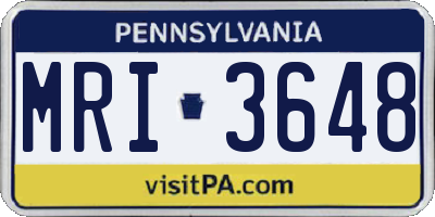 PA license plate MRI3648
