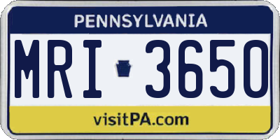PA license plate MRI3650