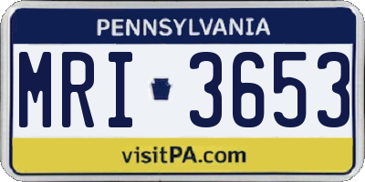 PA license plate MRI3653