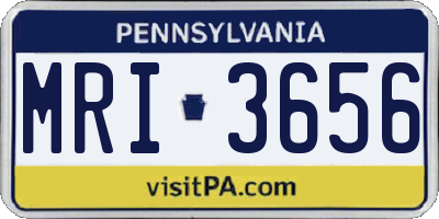 PA license plate MRI3656