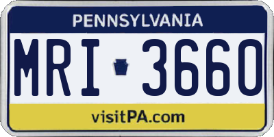 PA license plate MRI3660