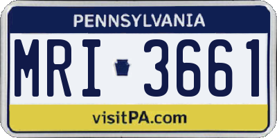 PA license plate MRI3661