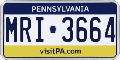 PA license plate MRI3664