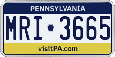 PA license plate MRI3665