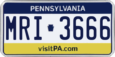 PA license plate MRI3666