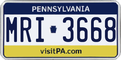 PA license plate MRI3668