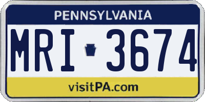 PA license plate MRI3674