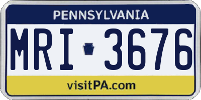 PA license plate MRI3676