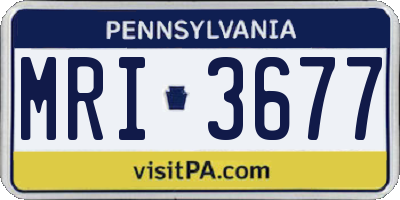 PA license plate MRI3677