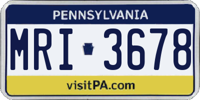 PA license plate MRI3678