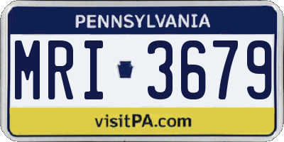 PA license plate MRI3679