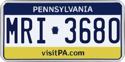 PA license plate MRI3680