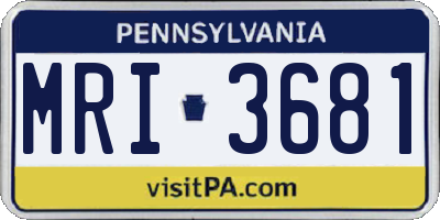 PA license plate MRI3681