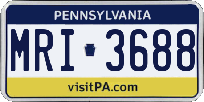 PA license plate MRI3688